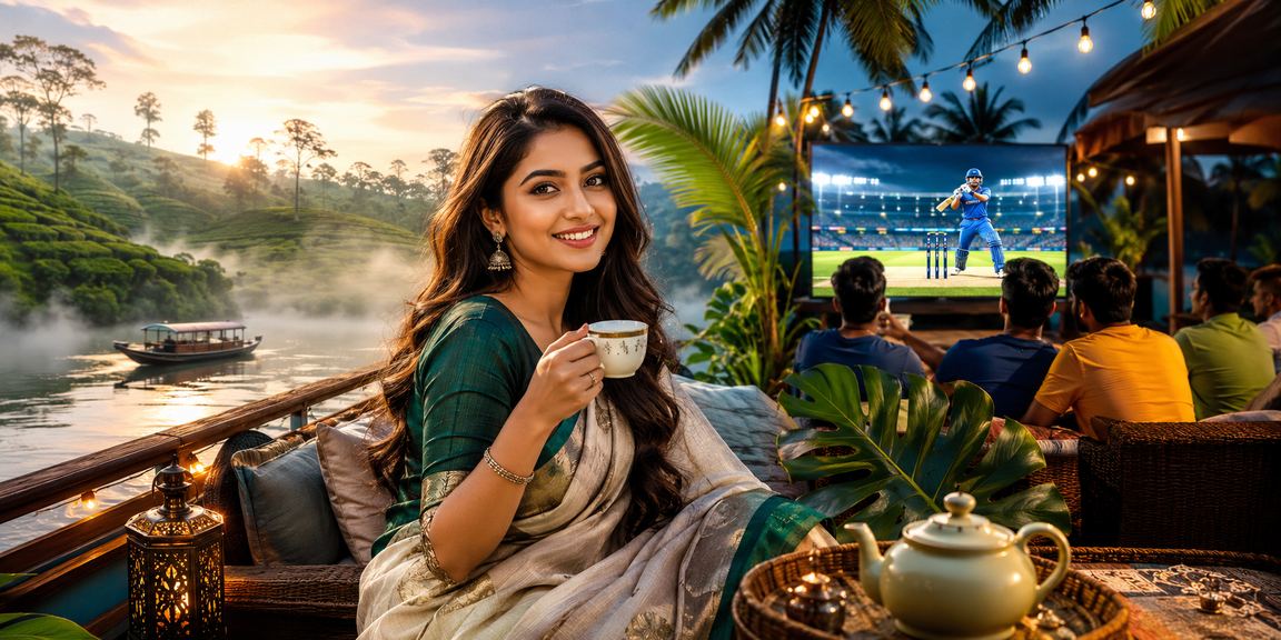 সিলেটের চা বাগানে মোবাইলে vs 555 ব্যবহার করছেন একজন ব্যবহারকারী